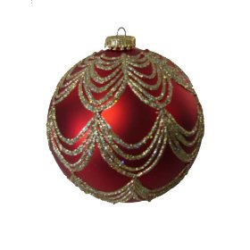 Red Glitter Drape Ornament