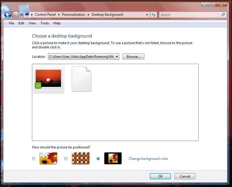 Choose A Desktop Background