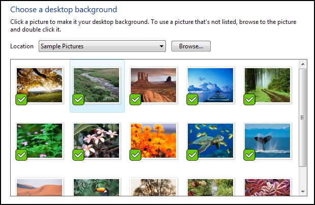 Choose A Desktop Background