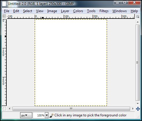 GIMP New Image