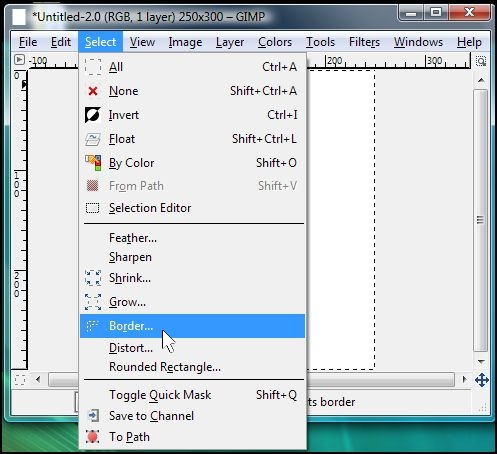 GIMP Select A Border