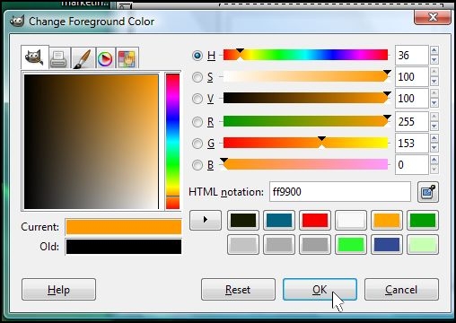GIMP Select Orange