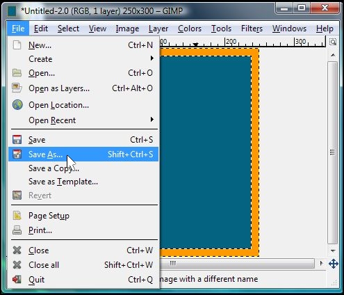 GIMP Select Save As