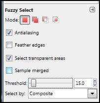 GIMP Fuzzy Select Tool Setting 
