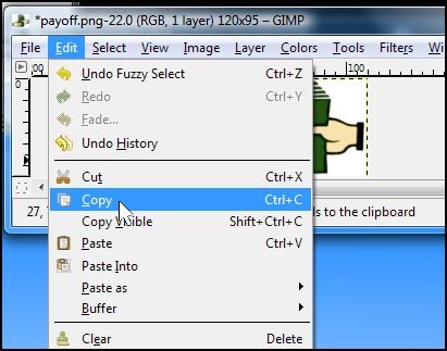 GIMP Copy Fuzzy Select