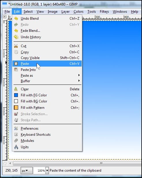 GIMP Select Paste