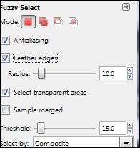 GIMP Fuzzy Feather Edge Setting