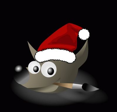 Wilber Wearing Santas Cap