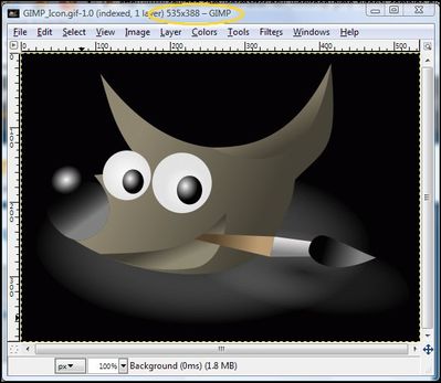 Wilber Icon In Main Image Window