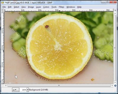 First Click - Fuzzy Select Background Area