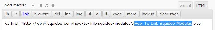 Link Text Highlighted