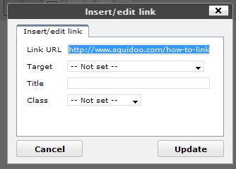 Insert/edit link Dialog Box