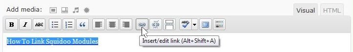 Open Insert/edit link Dialog Box