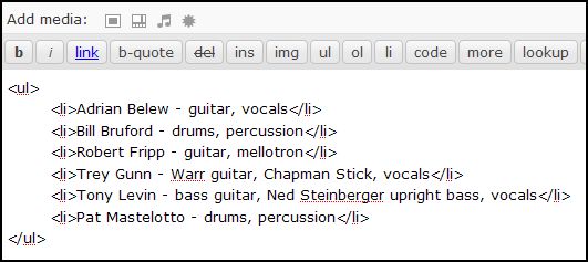WP Finished List HTML